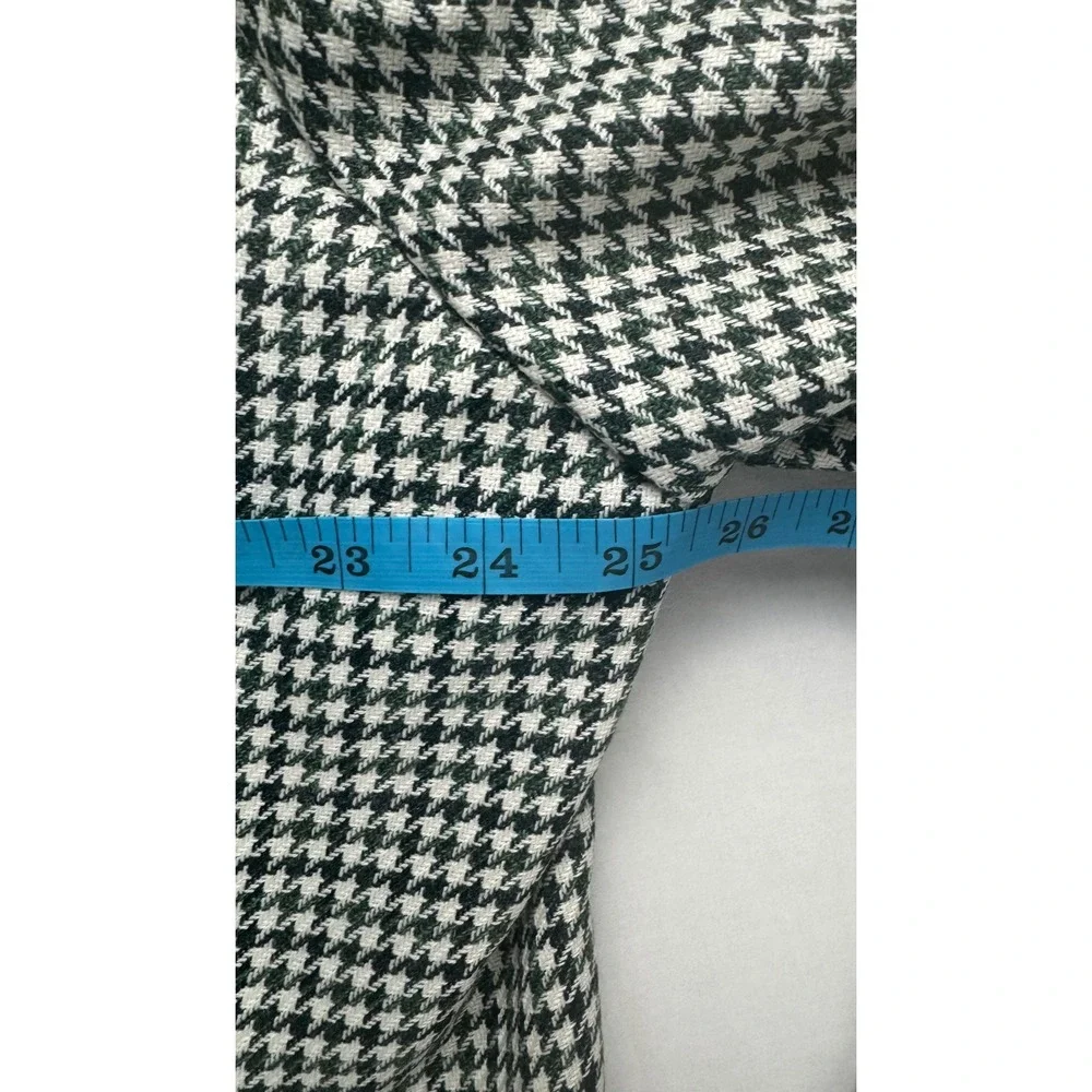 Stafford Mens 50R Sport Coat Blazer Green Houndstooth Wool Blend Classic Fit New